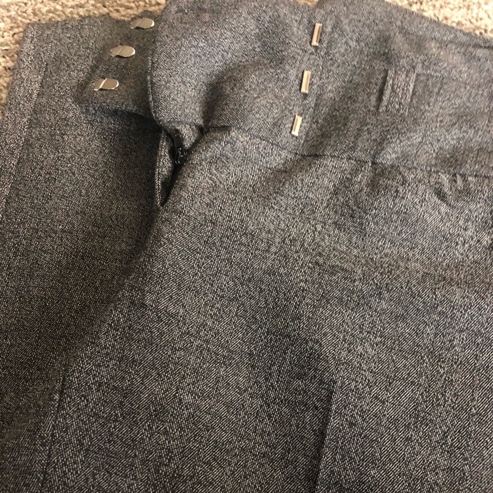 Flare leg gray dress pants